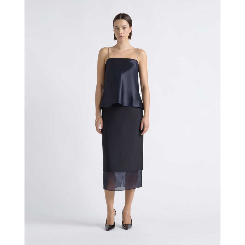 Cue Silk Organza Contrast Midi Skirt image number 7